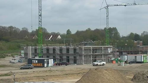 Mehrgenerationen Wohnungsbau mit Baustellenkameras aufgezeichnet
