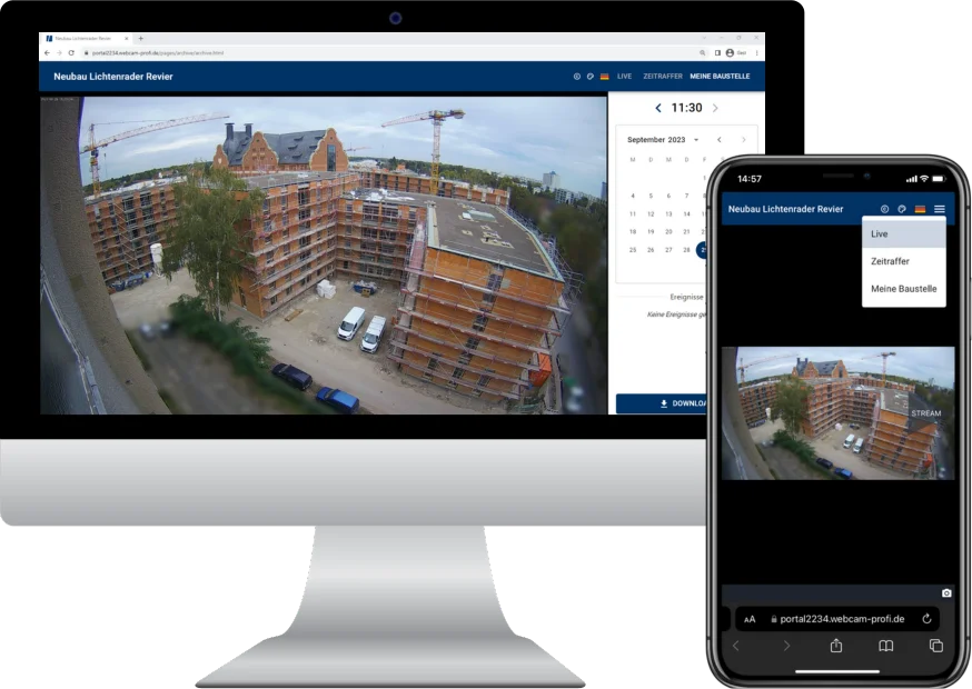 Baudokumentation mit BauTV+ am Desktop und am Smartphone