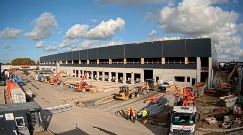 Baustellenkamera dokumentiert Logistikprojekt