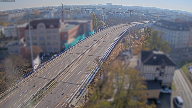 Baustellenkamera dokumentiert den Abriss der Ringbrücke in Magdeburg