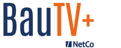 BauTV+ Logo in blau und orange von